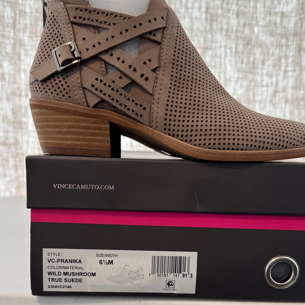 Vince Camuto Wild Mushroom Suede Ankle Booties